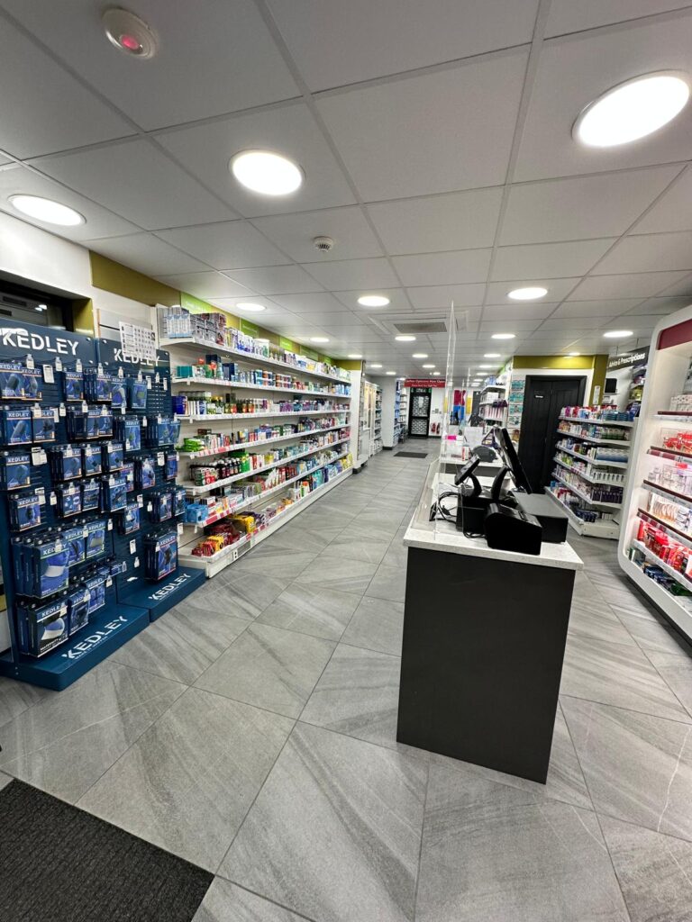 Carlton Pharmacy retail area with counter